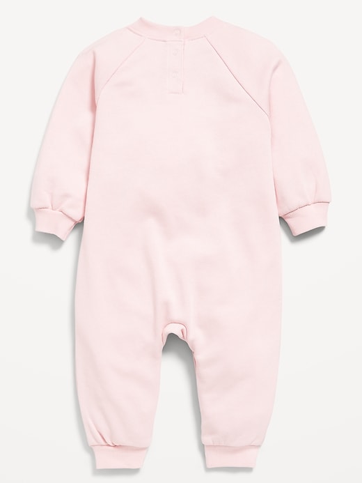 View large product image 2 of 2. Long-Sleeve French-Terry One-Piece Jumpsuit for Baby