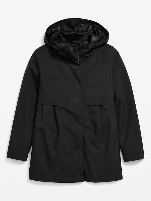 View large product image 2 of 2. Water-Resistant Hooded Jacket for Girls