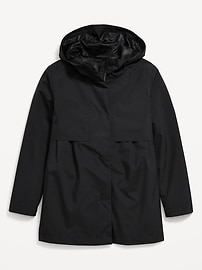 Image number 2 showing, Water-Resistant Hooded Jacket for Girls
