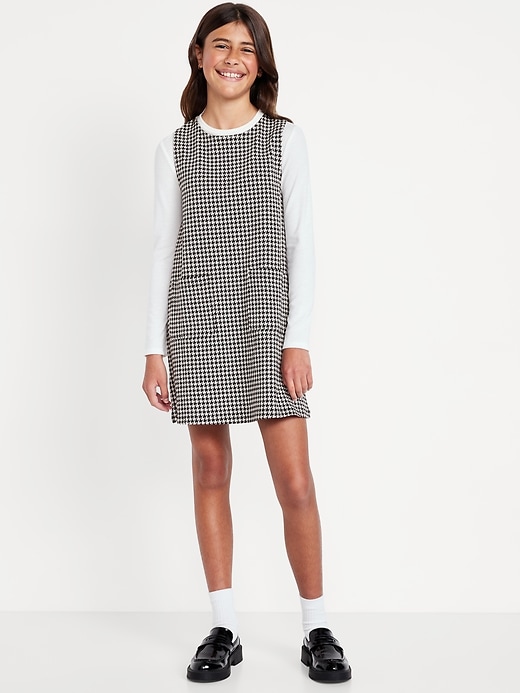 View large product image 1 of 3. Sleeveless Jacquard-Knit Pocket Dress for Girls