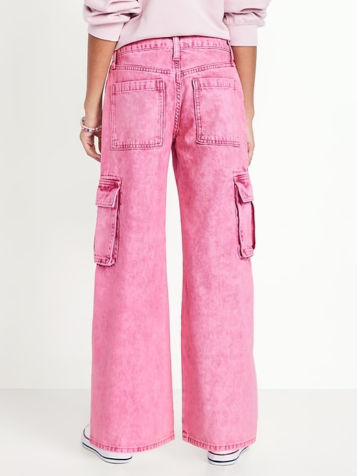 Image number 2 showing, Super Baggy Wide-Leg Cargo Jeans for Girls