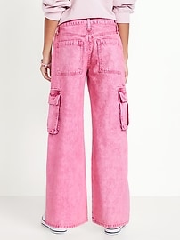 Image number 2 showing, Super Baggy Wide-Leg Cargo Jeans for Girls