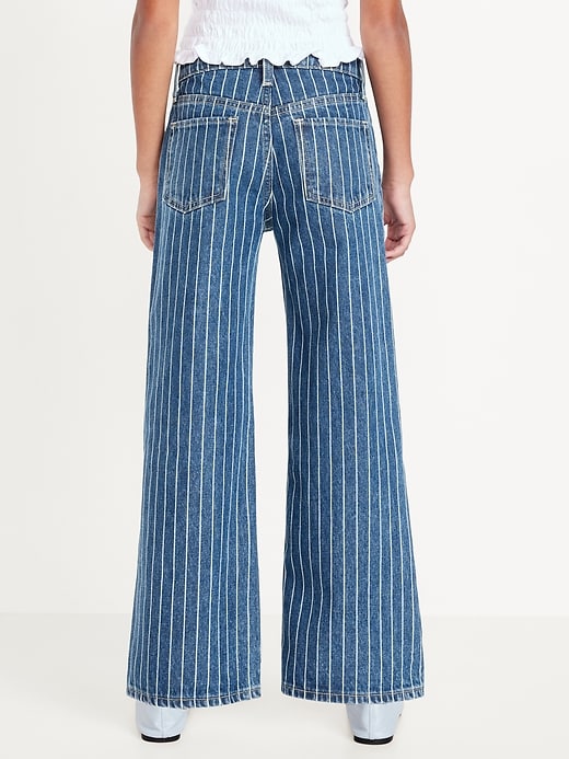 View large product image 2 of 4. Printed High-Waisted Baggy Wide-Leg Jeans for Girls