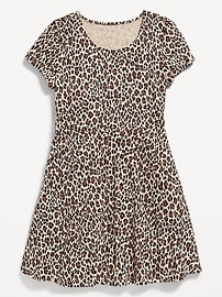 View large product image 3 of 3. Printed Short-Sleeve Fit and Flare Dress for Girls