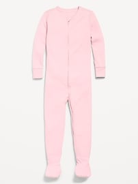 L'image numéro 1 présente Pyjama une-pièce côtelé ajusté à glissière bidirectionnelle pour tout-petit et bébé