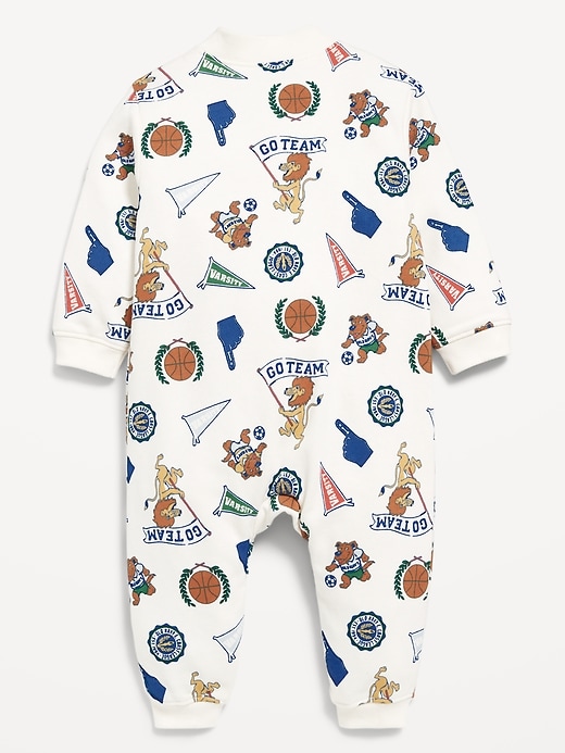 View large product image 2 of 2. Printed Long-Sleeve French-Terry One-Piece for Baby