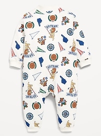 Image number 2 showing, Printed Long-Sleeve French-Terry One-Piece for Baby