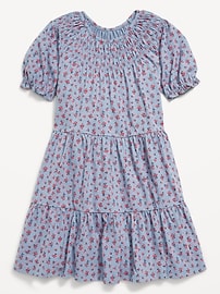 View large product image 3 of 3. Printed Short-Sleeve Swing Dress for Girls