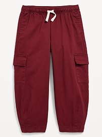 Image number 1 showing, Barrel-Leg Twill Cargo Pants for Toddler Girls