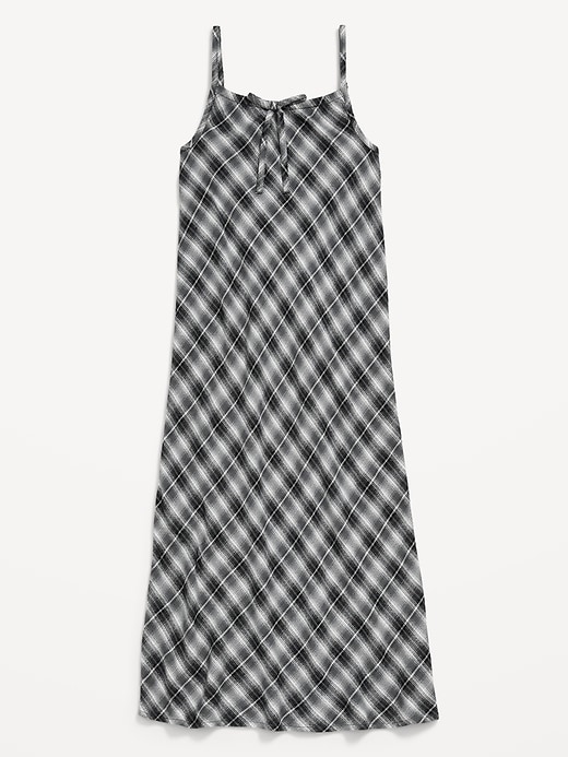 L'image numéro 3 présente Robe longue ajustée et évasée sans manches à motif pour fille