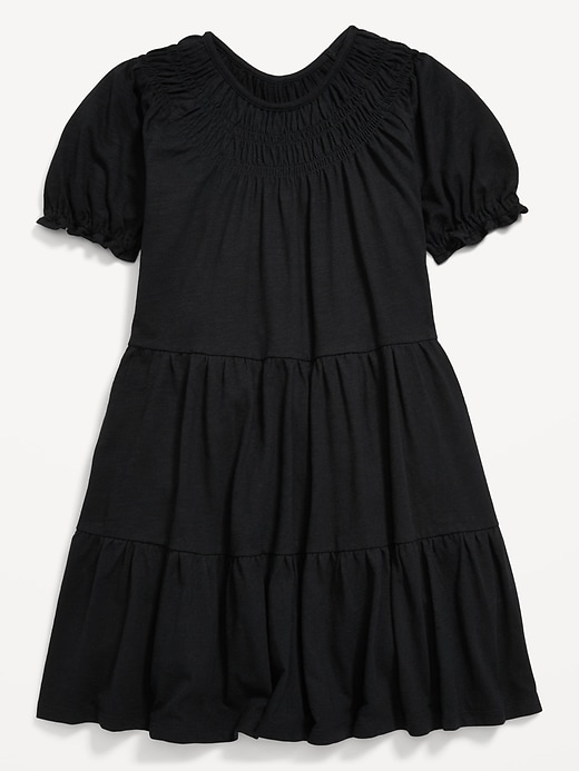 Image number 3 showing, Short Puff-Sleeve Tiered Swing Dress for Girls