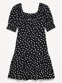 View large product image 3 of 3. Short-Sleeve Crinkle Crepe Swing Dress for Girls