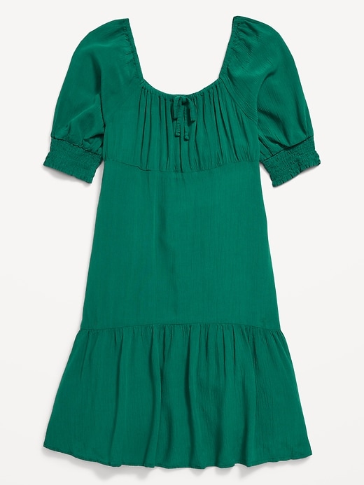 Image number 3 showing, Short-Sleeve Crinkle Crepe Swing Dress for Girls
