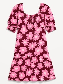 View large product image 3 of 3. Short-Sleeve Crinkle Crepe Swing Dress for Girls
