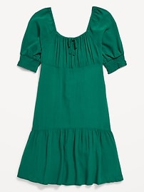 View large product image 3 of 3. Short-Sleeve Crinkle Crepe Swing Dress for Girls