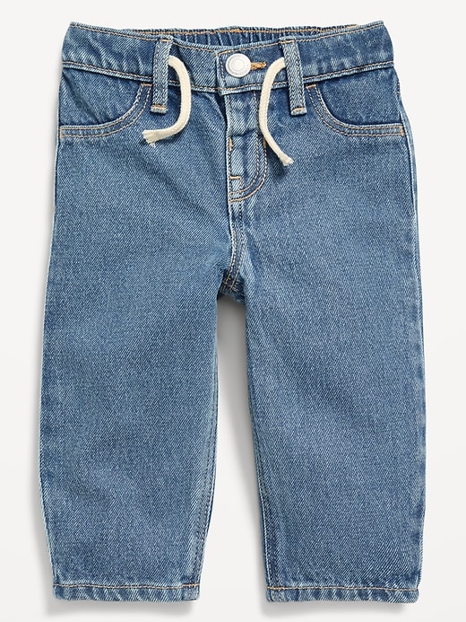 View large product image 1 of 2. Drawstring Barrel-Leg Jeans for Baby