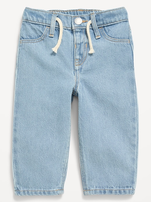 View large product image 1 of 2. Drawstring Barrel-Leg Jeans for Baby