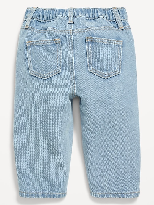 View large product image 2 of 2. Drawstring Barrel-Leg Jeans for Baby