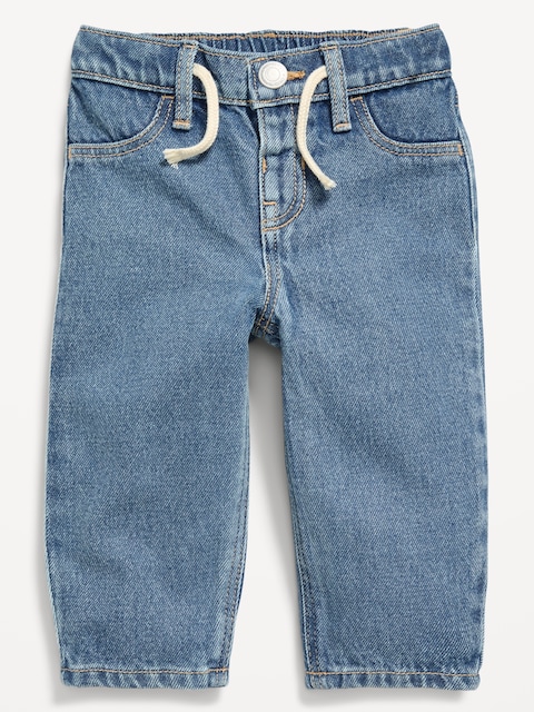 Drawstring Barrel-Leg Jeans for Baby - Blue