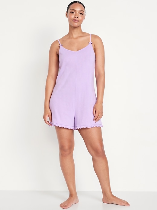 Image number 5 showing, Pointelle Pajama Romper