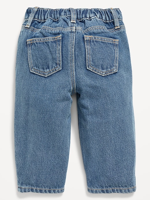 View large product image 2 of 2. Drawstring Barrel-Leg Jeans for Baby