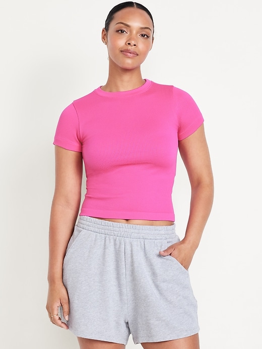 Image number 5 showing, Exhale Seamless Fitted Rib T-Shirt
