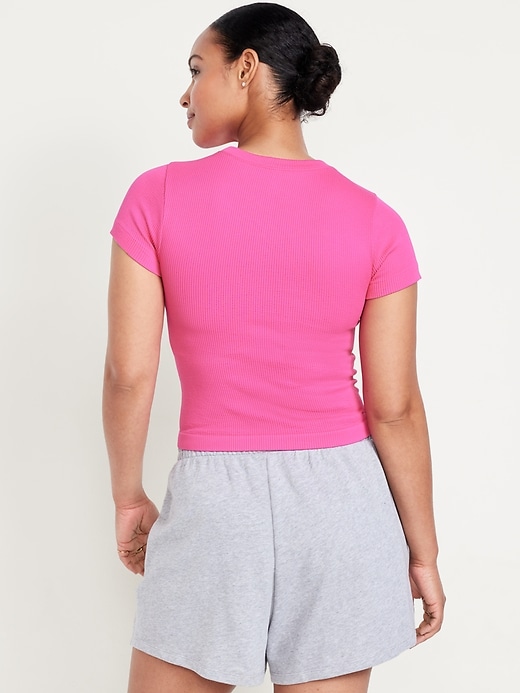 Image number 6 showing, Exhale Seamless Fitted Rib T-Shirt