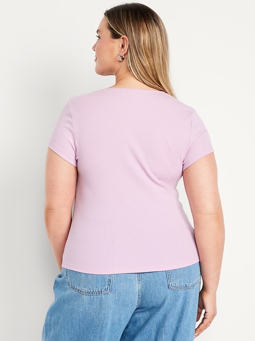 Image number 6 showing, Square-Neck Ribbed T-Shirt