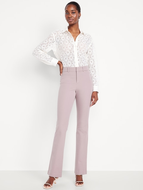 Pantalon Pixie évasé à taille haute - Rose