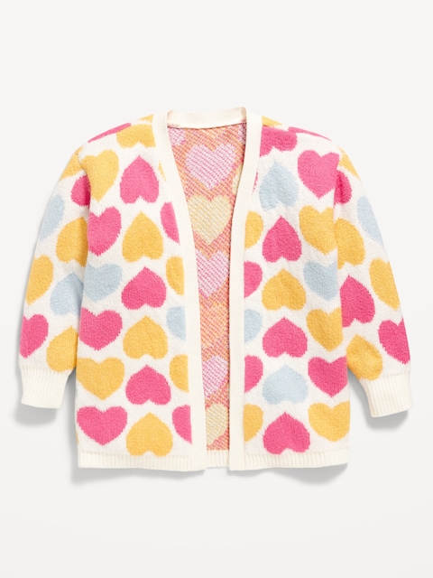 Cardigan tunique à devant ouvert SoSoft à motif pour toute-petite fille - Multi