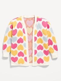 Image number 1 showing, SoSoft Printed Open-Front Tunic Sweater for Toddler Girls