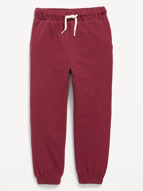 Cinched-Hem Jogger Sweatpants for Toddler Boys - Red