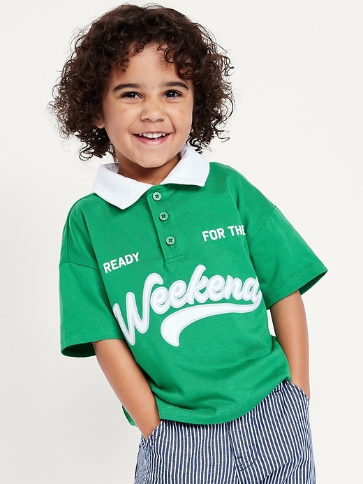 View large product image 1 of 2. Short-Sleeve Jersey-Knit Polo Shirt for Toddler Boys