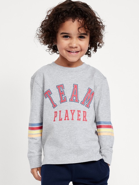T-shirt surdimensionné à imprimé à manches longues pour tout-petit garçon