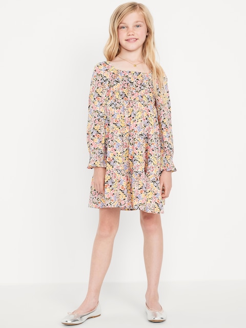 Robe ajustée et évasée à manches longues pour fille