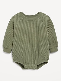 Image number 1 showing, Long-Sleeve Fleece One-Piece Romper for Baby
