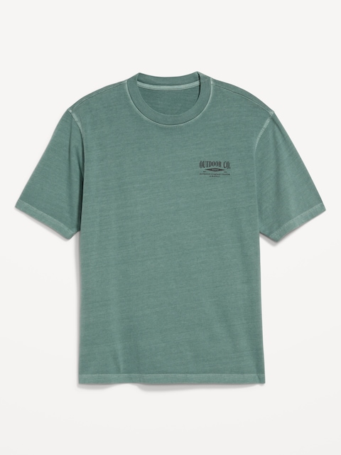 Heavyweight Crew-Neck Graphic T-Shirt - Blue