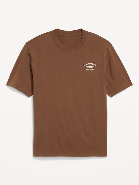 Heavyweight Crew-Neck Graphic T-Shirt - Brown