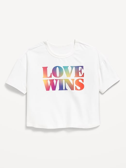 View large product image 1 of 2. CloudMotion Cropped Performance T-Shirt for Girls