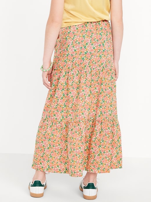 View large product image 2 of 3. Printed Tiered Swing Midi Skirt for Girls