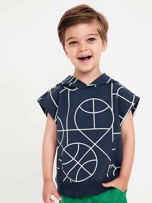 View large product image 1 of 2. Dynamic Fleece Oversized Sleeveless Hooded Sweatshirt for Toddler Boys