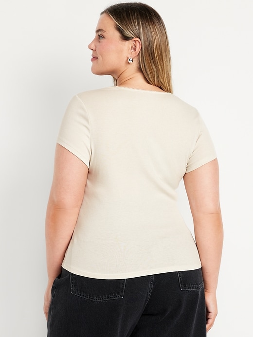 Image number 6 showing, Square-Neck Ribbed T-Shirt