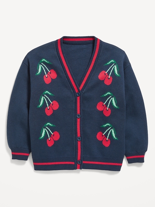 Voir une image plus grande du produit 2 de 3. Cardigan détendu à manches longues pour fille