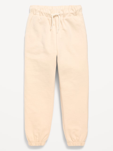 Cinched-Hem Jogger Sweatpants for Toddler Boys - Beige