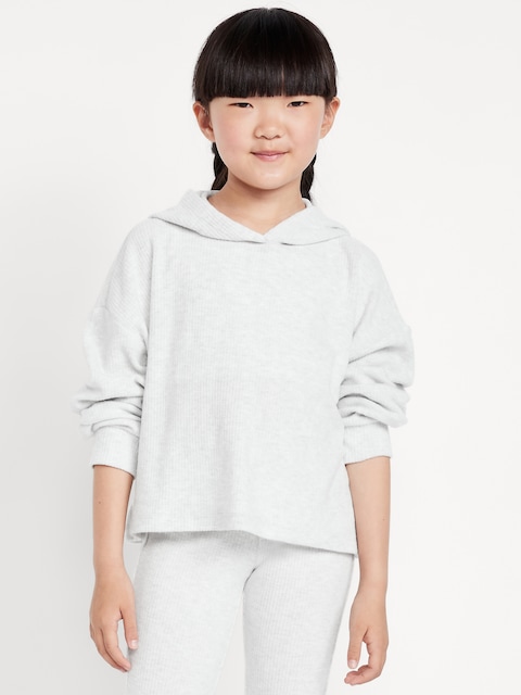 CozePlush Pullover Hoodie for Girls - Gray