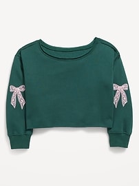 View large product image 3 of 4. Boat-Neck Graphic Sweatshirt for Girls