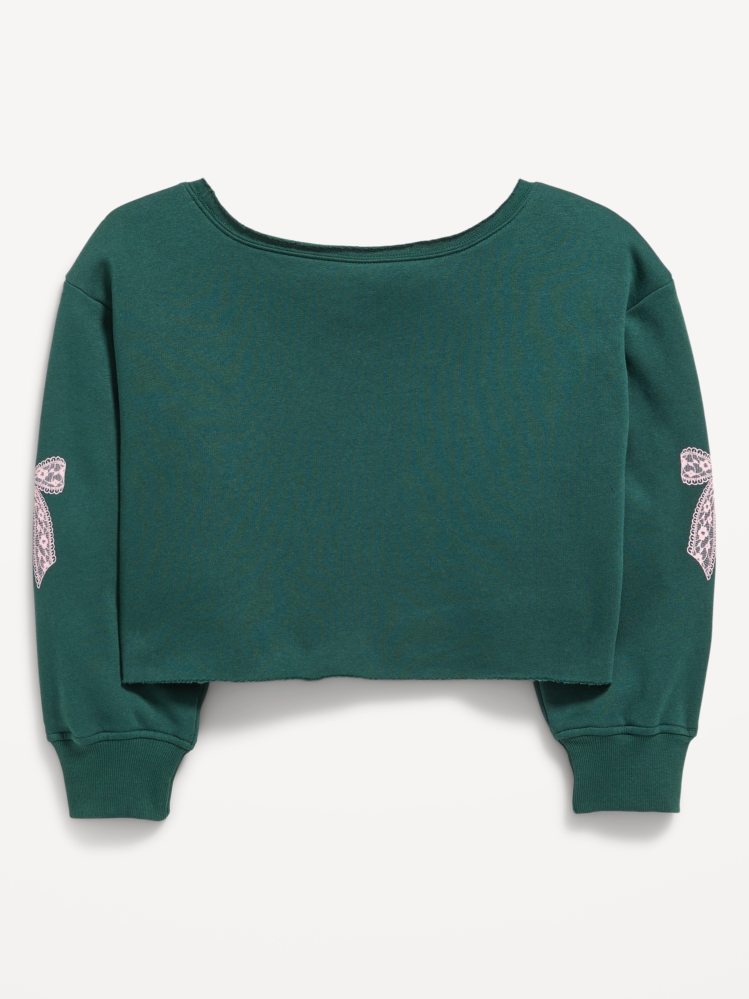 Boat-Neck Graphic Sweatshirt for Girls