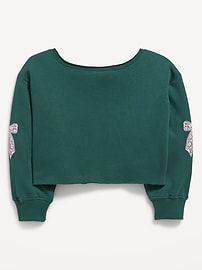View large product image 4 of 4. Boat-Neck Graphic Sweatshirt for Girls