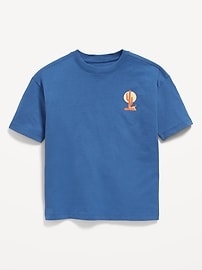 L'image numéro 2 présente T-shirt surdimensionné à manches courtes et à imprimé pour garçon