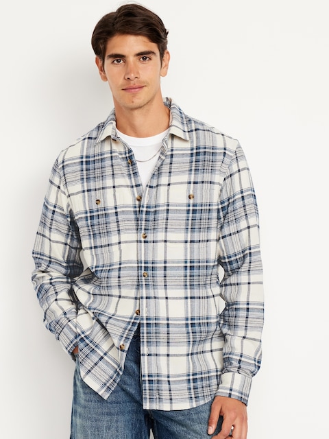 Chemise à carreaux en flanelle avec poche - Multi